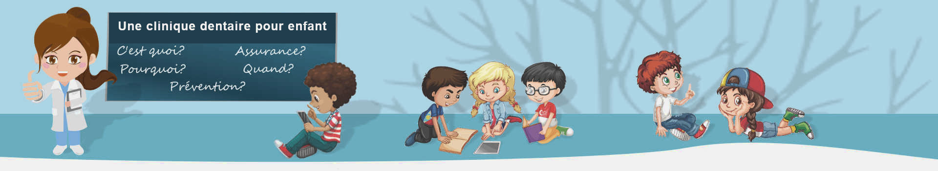 Dentiste pour enfant expliquant la prévention